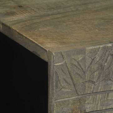 Bufetă gri deschis 60x33,5x75 cm lemn masiv de mango - Img 5
