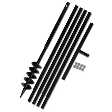 Burghiu de sol cu mâner 100 mm cu tub prelungitor 5 m oțel - Img 1