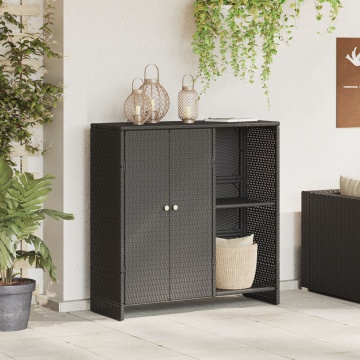 Cabinet de depozitare Negru 100x36x102 cm Ratan - Img 1