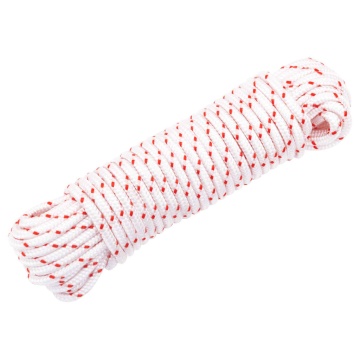 Cablu de pornire cu tragere, alb și roșu Ø4 mm 10 m nailon - Img 1