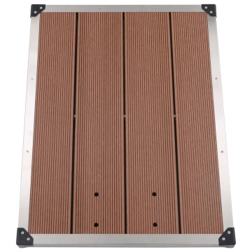 Cădiță de duș de exterior maro 80x62 cm WPC și oțel inoxidabil - Img 4