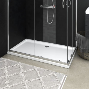 Cădiță de duș dreptunghiulară din ABS, alb, 70x120 cm - Img 1