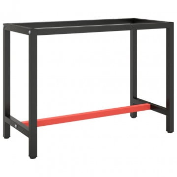 Cadru banc de lucru, negru mat/roșu mat, 110x50x79 cm, metal - Img 1