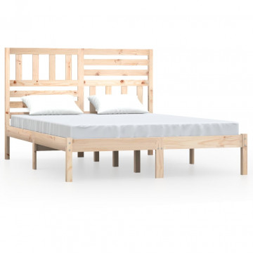 Cadru de pat, 120x200 cm, lemn masiv de pin - Img 2
