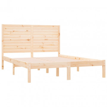 Cadru de pat, 120x200 cm, lemn masiv - Img 4