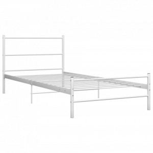 Cadru de pat, alb, 100 x 200 cm, metal - Img 2