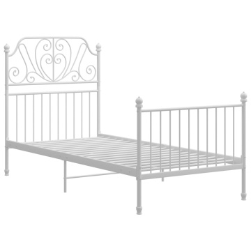Cadru de pat, alb, 100x200 cm, metal - Img 2