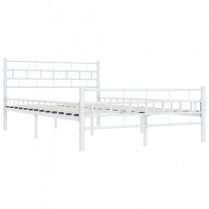 Cadru de pat, alb, 120 x 200 cm, metal - Img 2