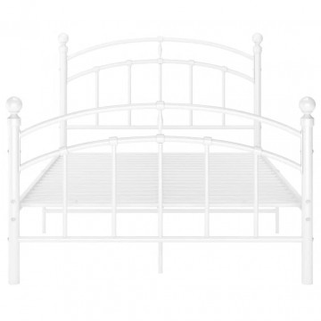 Cadru de pat, alb, 120x200 cm, metal - Img 3