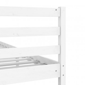 Cadru de pat, alb, 140x200 cm, lemn masiv - Img 7