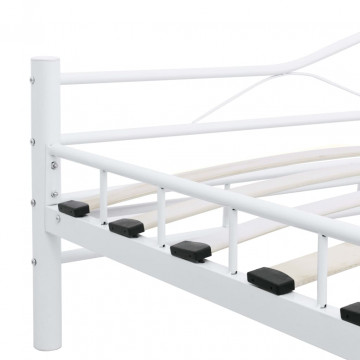Cadru de pat, alb, 160 x 200 cm, metal - Img 5