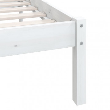 Cadru de pat, alb, 160x200 cm, lemn masiv de pin - Img 7