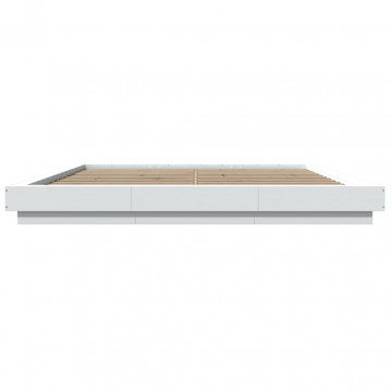 Cadru de pat alb 180x200 cm din lemn prelucrat - Img 4