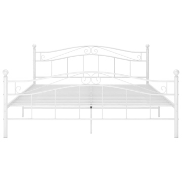 Cadru de pat, alb, 180x200 cm, metal - Img 3
