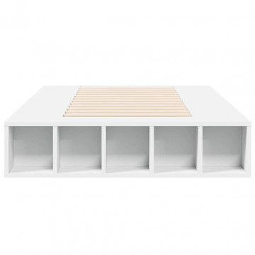 Cadru de pat, alb, 75x190 cm, lemn prelucrat - Img 3