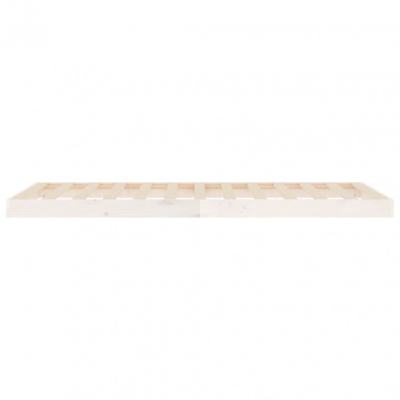Cadru de pat, alb, 90x190 cm, single, lemn masiv de pin - Img 5