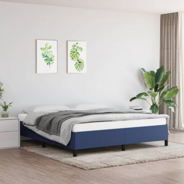 Cadru de pat, albastru, 160 x 200 cm, material textil - Img 1