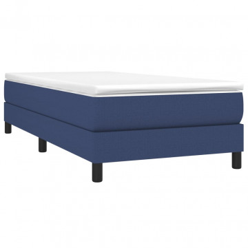 Cadru de pat box spring, albastru, 100x200 cm, textil - Img 3