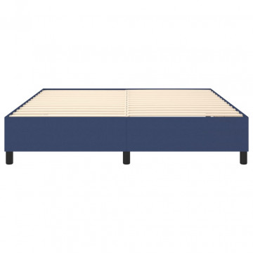 Cadru de pat box spring, albastru, 160x200 cm, textil - Img 8