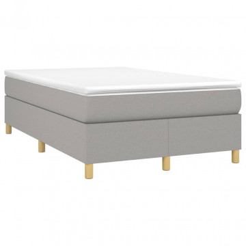 Cadru de pat box spring, gri deschis, 120x200 cm, textil - Img 3