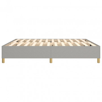 Cadru de pat box spring, gri deschis, 200x200 cm, textil - Img 5