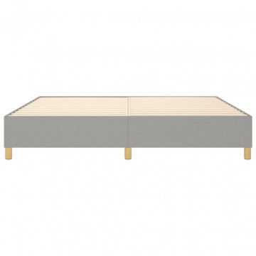 Cadru de pat box spring, gri deschis, 200x200 cm, textil - Img 8