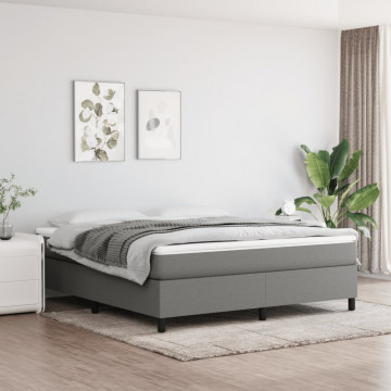 Cadru de pat box spring, gri închis, 180x200 cm, textil - Img 1