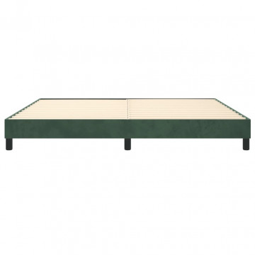 Cadru de pat box spring, verde închis, 200x200 cm, catifea - Img 8