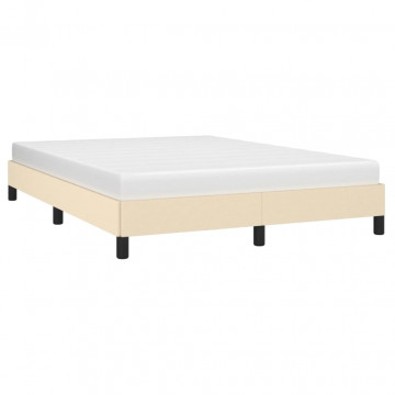 Cadru de pat, crem, 140x190 cm, material textil - Img 3