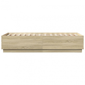 Cadru de pat cu LED, stejar sonoma, 90x190 cm, lemn prelucrat - Img 6