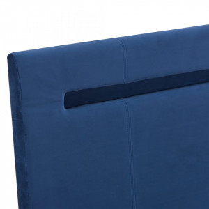 Cadru de pat cu LED-uri, albastru, 180x200 cm, material textil - Img 4
