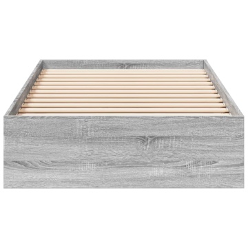Cadru de pat cu sertare gri sonoma 90x190 cm lemn prelucrat - Img 4