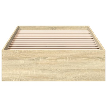 Cadru de pat cu sertare stejar sonoma 90x200 cm lemn prelucrat - Img 4