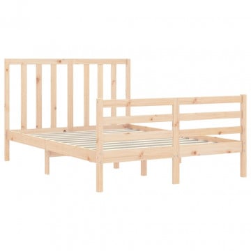 Cadru de pat cu tăblie, 120x200 cm, lemn masiv - Img 8