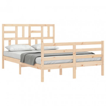 Cadru de pat cu tăblie, dublu, lemn masiv - Img 4