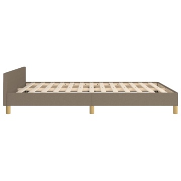 Cadru de pat cu tăblie, gri taupe, 140x190 cm, textil - Img 5