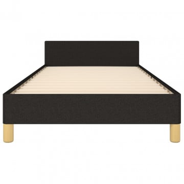 Cadru de pat cu tăblie, negru, 90x200 cm, textil - Img 8