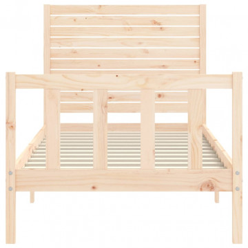 Cadru de pat cu tăblie single mic, lemn masiv - Img 5
