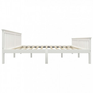 Cadru de pat din lemn masiv de pin, alb, 180 x 200 cm - Img 4