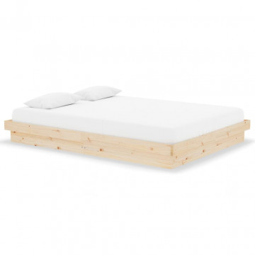 Cadru de pat dublu 4FT6, 135x190 cm, lemn masiv - Img 2
