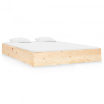 Cadru de pat dublu 4FT6, 135x190 cm, lemn masiv - Img 2