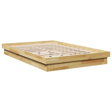 Cadru de pat fără saltea 120x200 cm din lemn masiv de stejar - Img 3