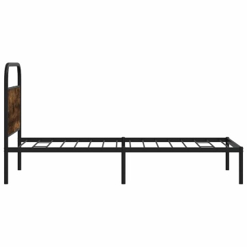 Cadru de pat fără saltea 90x190cm Stejar fumuriu lemn prelucrat - Img 5
