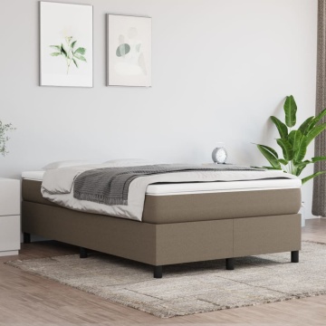 Cadru de pat fără saltea, gri taupe, 120x200 cm, textil - Img 1