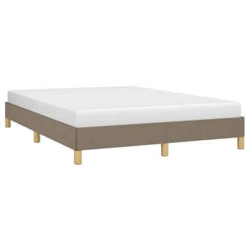 Cadru de pat fără saltea, gri taupe, 140x190 cm, textil - Img 3