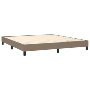 Cadru de pat fără saltea, gri taupe, 180x200 cm, textil - Img 4