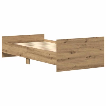 Cadru de pat fără saltea Stejar Artisan 75x190cm Lemn prelucrat - Img 6