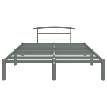 Cadru de pat, gri, 160 x 200 cm, metal - Img 3