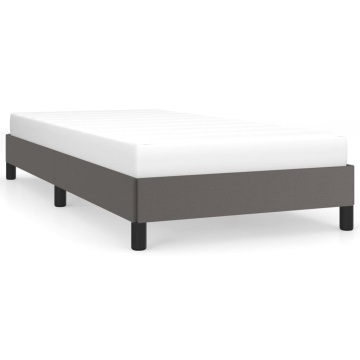 Cadru de pat, gri, 90x190 cm, piele ecologică - Img 2
