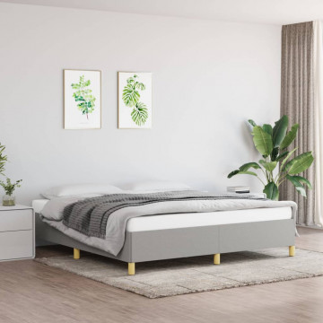 Cadru de pat, gri deschis, 160x200 cm, material textil - Img 1